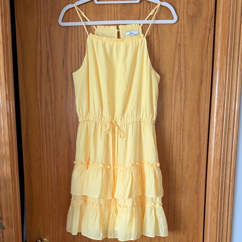 Bar III Yellow Tiered Sundress